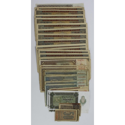 532 - Croatia (62), including very rare unissued 50 Kuna (3) dated 15th January 1944 without serial number... 