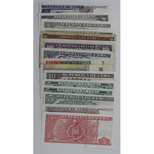 534 - Cuba (22), a collection ranging from 1 Peso to 100 Pesos dated 1949 to 2007, also including a few Pe... 