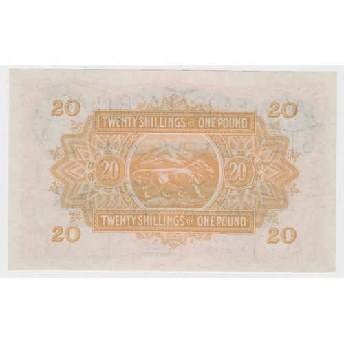 557 - East African Currency Board 20 Shillings or 1 Pound dated 1st January 1955, serial G79 00834, portra... 