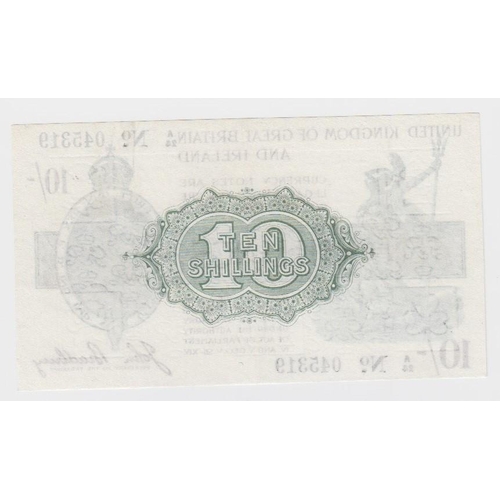 56 - Bradbury 10 Shillings issued 22nd October 1918, serial A/24 045319, No. with dash (T18, Pick350a) cl... 