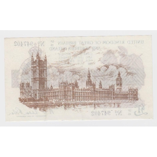 66 - Warren Fisher 1 Pound issued 25th July 1927, rarer Great Britain & Northern Ireland issue, serial U1... 