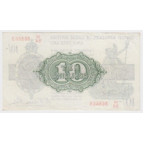 69 - Warren Fisher 10 Shillings issued 1922, serial M/84 868665 (T30, Pick358) original about EF