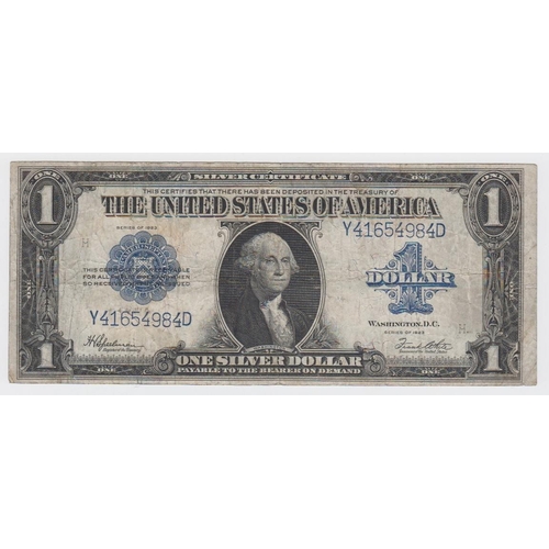 915 - USA, America 1 Dollar silver certificate dated series of 1923, signed Speelmen & White, serial Y4165... 