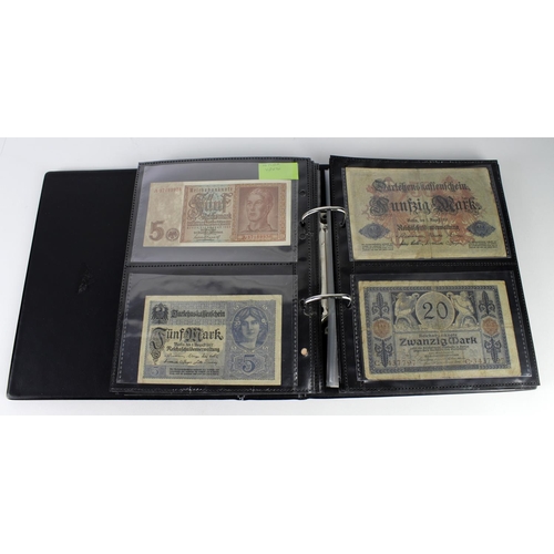 973 - World banknotes in album (136) plus POW and Naffi tokens (26), the majority WW2 issues including som... 