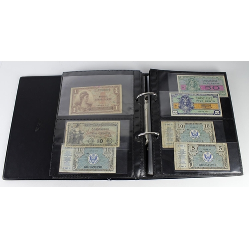 973 - World banknotes in album (136) plus POW and Naffi tokens (26), the majority WW2 issues including som... 