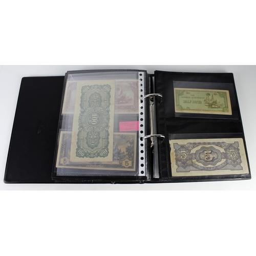 973 - World banknotes in album (136) plus POW and Naffi tokens (26), the majority WW2 issues including som... 