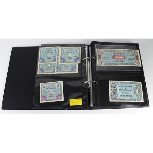 973 - World banknotes in album (136) plus POW and Naffi tokens (26), the majority WW2 issues including som... 