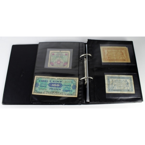 973 - World banknotes in album (136) plus POW and Naffi tokens (26), the majority WW2 issues including som... 