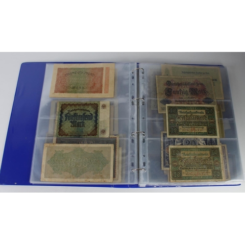 974 - World banknotes in album (88), the majority Italy and Germany, a few other countries seen, mixed gra... 