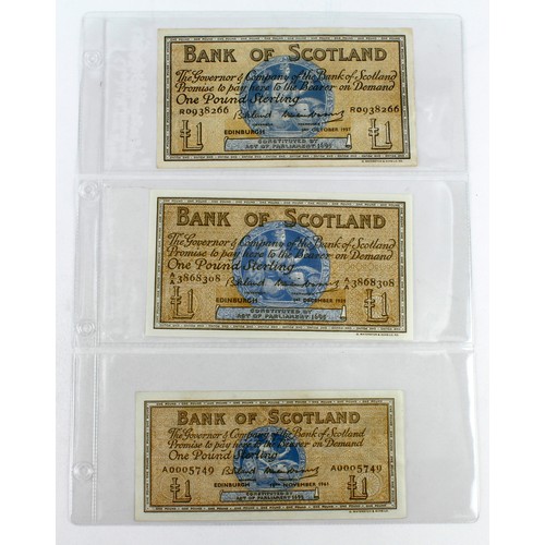 406 - Scotland (36), a collection in album sleeves, Bank of Scotland 1 Pound (14) 1957 - 1988, 5 Pounds (7... 