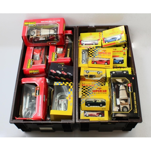 77 - Diecast. A collection of boxed diecast toys, makers include Corgi, Minic, Burago, Maisto, etc. (4 cr... 