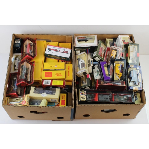 78 - Diecast. A collection of mostly boxed diecast models, makers include, Lledo, Atlas, Corgi, etc. (two... 