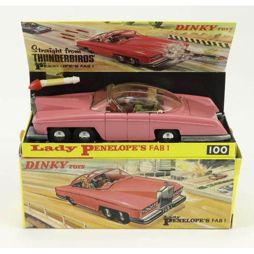 89 - Dinky Toys, no. 100 'Lady Penelopes Fab 1', with five harpoons & rocket, with insert, contained in o... 