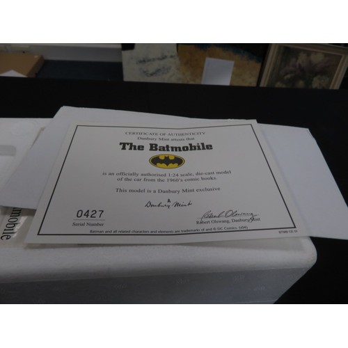 72 - Danbury Mint, 1960s Comic Book Batmobile, 1:16 scale, with paperwork, contained in original box