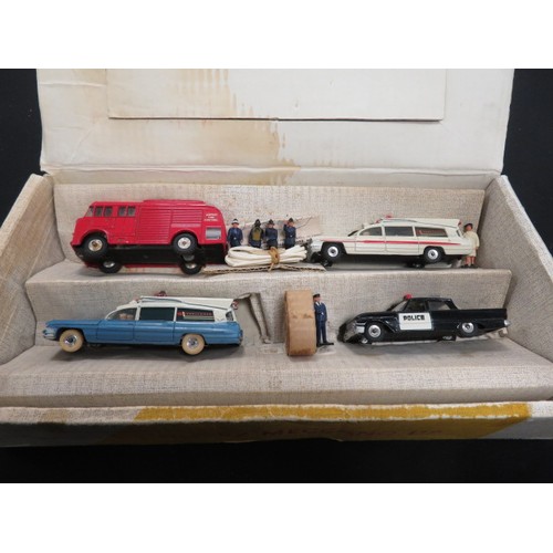 87 - Dinky Toys, Gift Set 298 'Emergency Services, comprising of four vehicles & seven loose figures, box... 