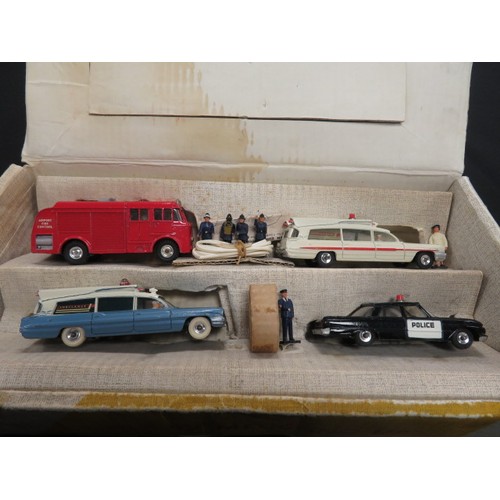 87 - Dinky Toys, Gift Set 298 'Emergency Services, comprising of four vehicles & seven loose figures, box... 