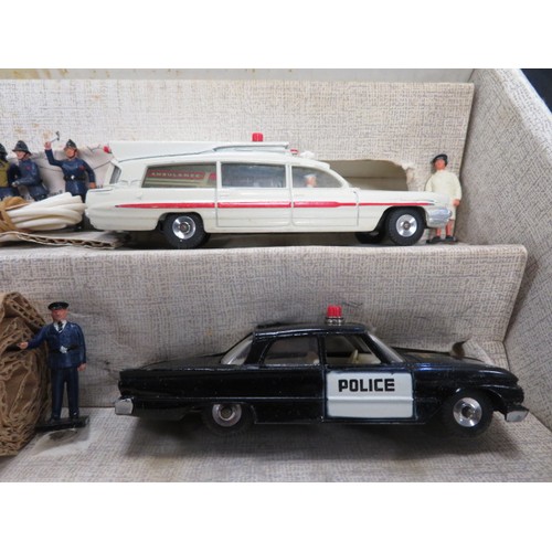 87 - Dinky Toys, Gift Set 298 'Emergency Services, comprising of four vehicles & seven loose figures, box... 