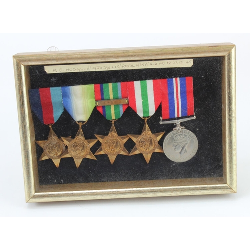 1209 - WW2 group consisting of 1939-45 star, Atlantic star, Pacific star with Burma clasp, Italy star and W... 