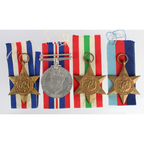 1213 - WW2 group to C/KX158943 W D Knight RN. Named box of issue 1939-45 Star, Italy Star. F & G Star, War ... 