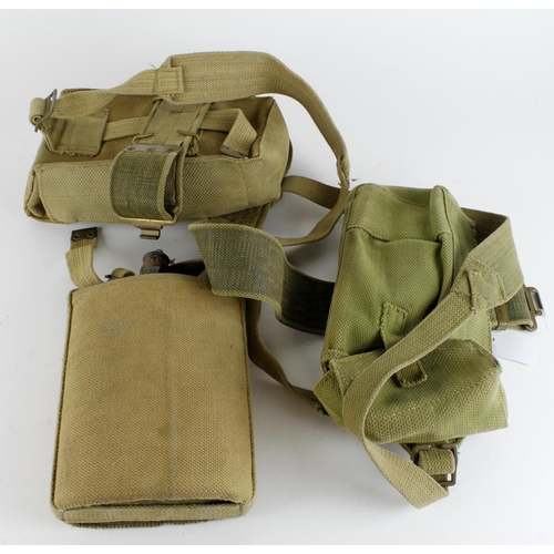 1239 - WW2 set of '37 pattern webbing belt pouches and cross straps.