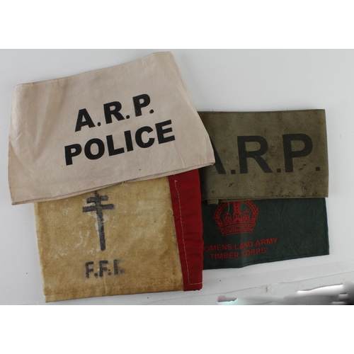 1248 - WW2 various armbands, inc Free French. (4)