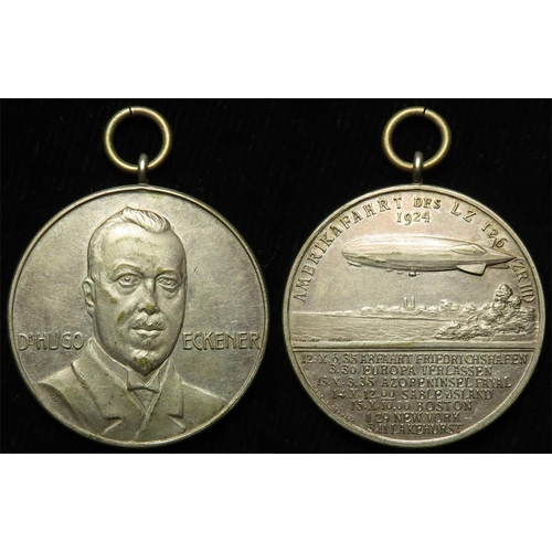 1250 - Zeppelin interest - 1924 Dr. Hugo Eckener LZ 126 American Tour Medal. (33mm)