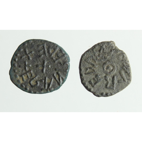 1659 - Anglo-Saxon copper stycas of Aethelred II of Northumbria second reign c.843-850 (2). The first obver... 