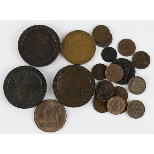 1732 - GB Copper & Bronze (21) 18th-20thC, noted 3x Cartwheel Twopences 1797 F-nVF; Penny 1851 VF, 1899 AU ... 