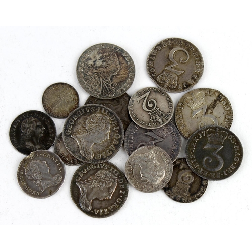 1745 - GB Maundy Oddments (16) George III early milled: Pennies: 3x 1800: aFDC, EF and F/GF; Twopences: 176... 