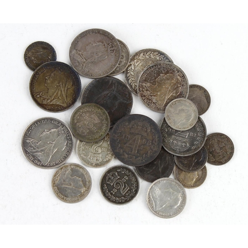 1748 - GB Maundy Oddments (22) Queen Victoria Jubilee head and veiled head: Pennies: 1888 GEF, 1893 GEF, 18... 