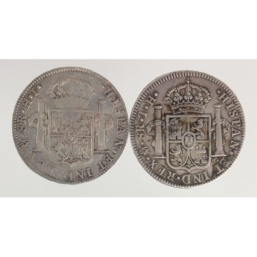 2138 - Spanish Mexico (2) silver 8 Reales: 1809 Mo TH VF, and 1810 Mo HJ GF