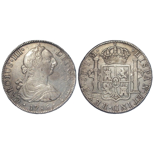 2139 - Spanish Mexico silver 8 Reales 1786 Mo FM, KM# 1-6.2a, aVF, scratch.