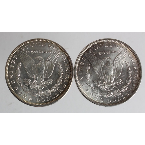 2142 - USA Morgan Silver Dollars (2): 1888 BU bagmark, and 18980 BU