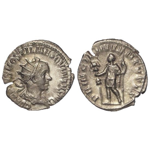 2236 - Roman Imperial: Hostilian Caesar silver antoninianus, Rome Mint 250-51 AD. Rev: PRINCIP I IVVENTVTIS... 