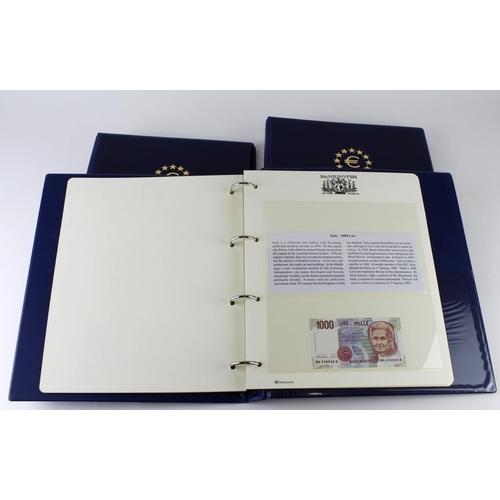 2328 - Euro & Pre-Euro Sets (24) in two albums, plus another album of 12x pre-Euro banknotes.