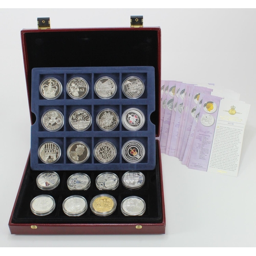 2331 - GB & Commonwealth Silver Proofs (24) Royal Mint Golden Jubilee Coin Collection 2002, aFDC cased with... 