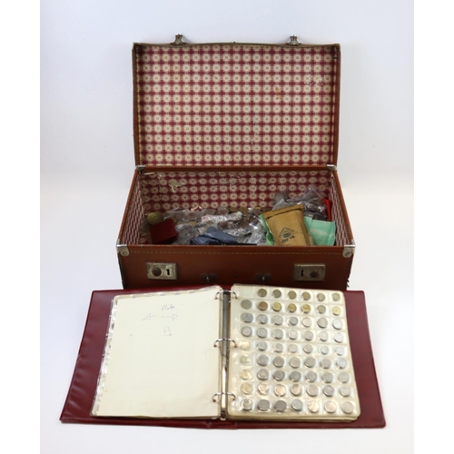 2339 - GB & World Coins, accumulation in a suitcase, noted a couple of 'flat pack' proof sets etc. (Buyer C... 
