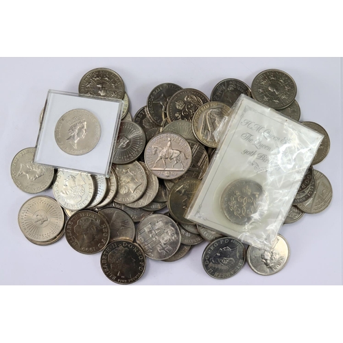 2365 - GB Five Pounds (78) All comemmorative issues. A good mixture. EF - Unc