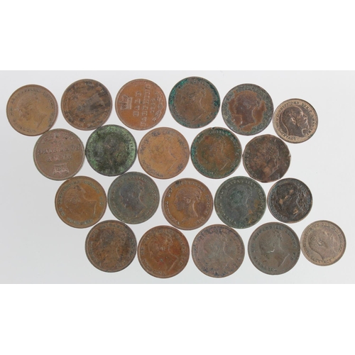 2366 - GB Fractional Farthings (21) George IV to Edward VII, mixed grade.