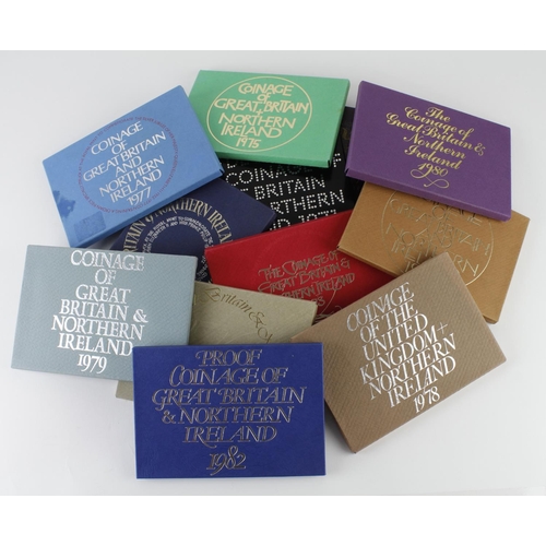 2373 - GB Proof Sets (12) all flat packs, a date run from 1970 - 1981. aFDC/FDC