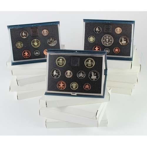 2376 - GB Proof Sets (14) a date run from 1986 - 1999. aFDC/FDC in the blue cases of issue