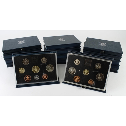 2377 - GB Proof Sets (14) a date run from 1986 - 1999. aFDC/FDC in the blue cases of issue