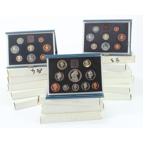 2378 - GB Proof Sets (14) 'standard blue' various 1983 to 1997, with cardboard envelopes.
