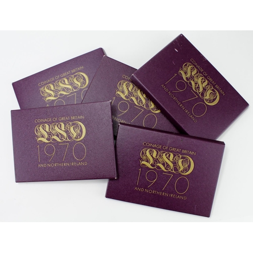 2383 - GB Proof Sets (5) all 1970 'flat packs'.