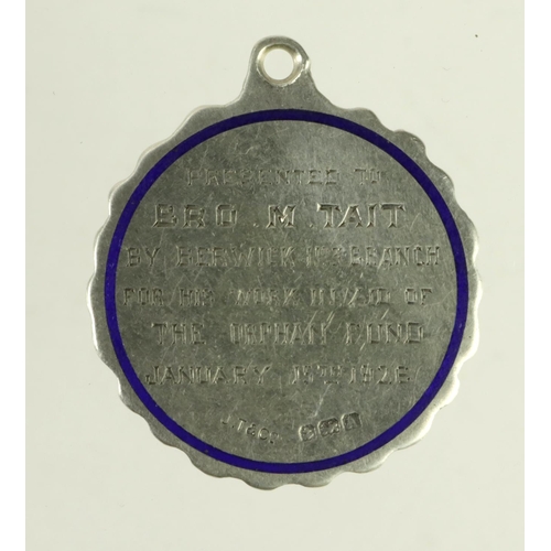 2484 - Railway related - National Union of Railwaymen silver & enamel medal, hallmarked JT&Co., Birm, 1925 ... 