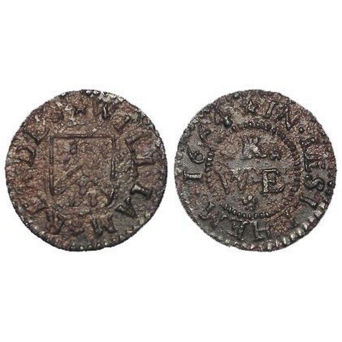 2490 - Token, 17thC: Cambridgeshire, Isleham, William Reade Farthing 1664, Cambs #140A, unpublished prior t... 