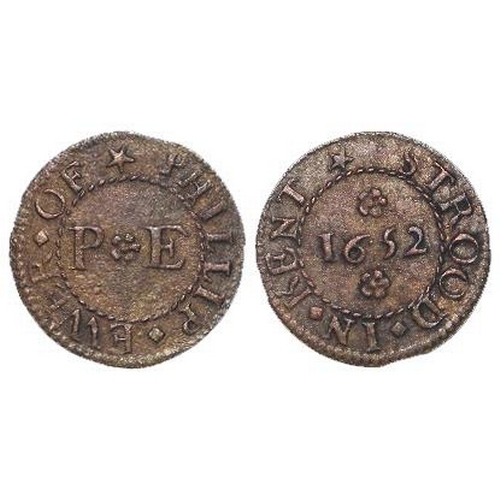 2494 - Token, 17thC: Kent, Strood, Phillip Ewer Farthing 1652, Kent #535, VF, light porosity.