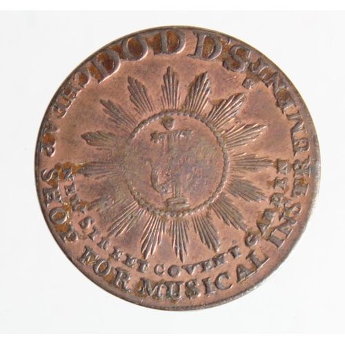 2498 - Token, 18thC: Middlesex, Dodd's Musical Instruments Halfpenny, D&H #300c (thin flan copper), slightl... 