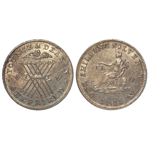 2515 - Token, 19thC: Yorkshire, Sheffield, Younge & Deakin silver Shilling 1811, D.57, very rare, nEF