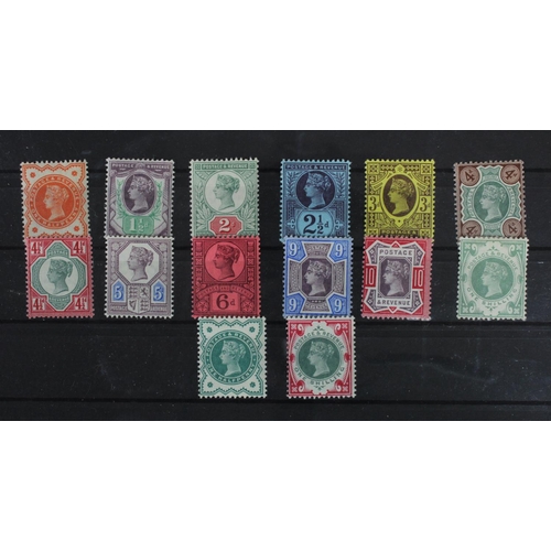 72 - GB - QV 1887-92 Jubilee set, very fresh appearance, lightly hinged, cat £650. (14)